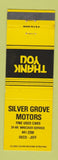 Matchbook Cover - Silver Grove Motors KY YELLOW