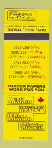 Matchbook Cover - Auto Trader Used Cars Newspaper Edmonton Calgary AB