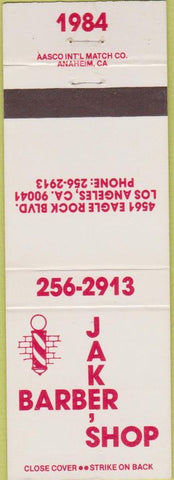 Matchbook Cover - Jake's Barber Shop Los Angeles CA