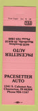 Matchbook Cover - Pacesetter Auto Chesterton IN NEON RED