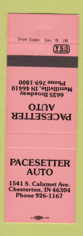 Matchbook Cover - Pacesetter Auto Chesterton IN NEON RED
