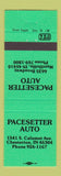Matchbook Cover - Pacesetter Auto Chesterton IN NEON GREEN