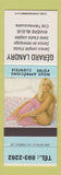 Matchbook Cover - Gerard Landry Riviere Bleue QC pinup auto sales