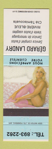 Matchbook Cover - Gerard Landry Riviere Bleue QC pinup auto sales