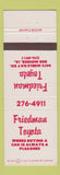Matchbook Cover - Friedman Toyota Des Moines IA