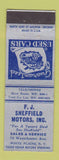 Matchbook Cover - FJ Sheffield Motors White Plains NY