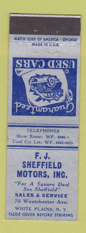 Matchbook Cover - FJ Sheffield Motors White Plains NY