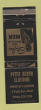 Matchbook Cover - Peter Berth Men's Clothes WEAR