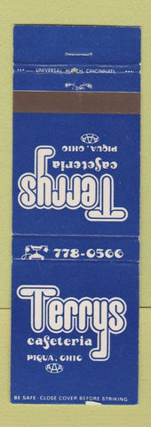 Matchbook Cover - Terrys Cafeteria Piqua OH