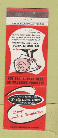 Matchbook Cover - Walgreens Drug Store Privilege DD Bean WEAR