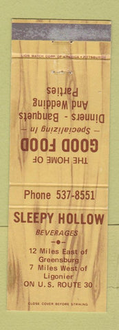 Matchbook Cover - Sleepy Hollow Restaurant Ligonier PA