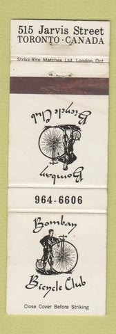 Matchbook Cover - Bombay Bicycle Club Toronto ON WEAR