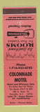 Matchbook Cover - Colonnade Motel Portville NY SALMON