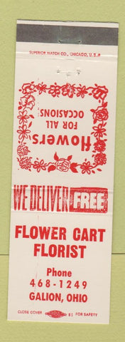 Matchbook Cover - Flower Cart Florist Flowers Galion OH