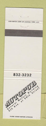 Matchbook Cover - Autopub GM Building New York City