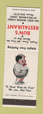 Matchbook Cover - Bun's Restaurant Delaware OH