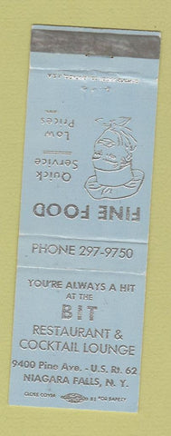 Matchbook Cover - Bit Restaurant Niagara Falls NY