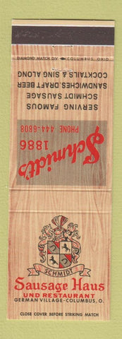 Matchbook Cover - Schmidt Sausage Haus Columbus OH