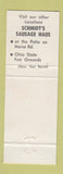 Matchbook Cover - Schmidt Sausage Haus Columbus OH