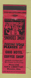 Matchbook Cover - Ohio Hotel Coffee Shop Wooster OH WEAR