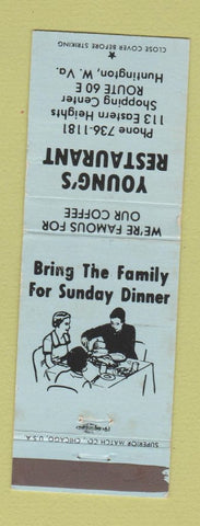 Matchbook Cover - Young's Restaurant Huntington WV BLUE WEAR