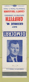 Matchbook Cover - George M Griffith County Treasurer Election