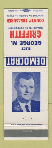 Matchbook Cover - George M Griffith County Treasurer Election