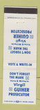 Matchbook Cover - Virgil Guiher Prosecutor Election