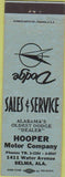 Matchbook Cover - Hooper Motor CO Dodge Selma AL