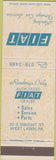 Matchbook Cover - Reading Fiat West Lawn PA