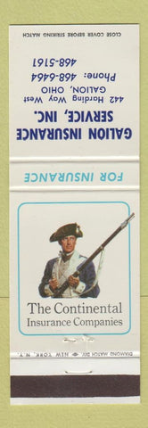 Matchbook Cover - Continental Insurance Company Galion OH