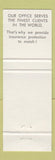 Matchbook Cover - Continental Insurance Company Galion OH