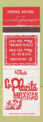 Matchbook Cover - La Placita Mexican Restaurant Phoenix AZ