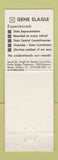 Matchbook Cover - Gene Slagle State Senator Election OH Ohio
