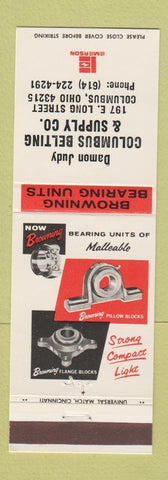 Matchbook Cover - Browning Bearing Units Columbus OH Belting & Supply