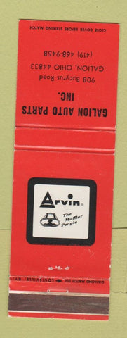 Matchbook Cover - Arvin Mufflers Galion Auto Parts OH WEAR