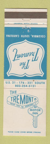 Matchbook Cover - The Tremont Motor Inn Columbia SC