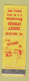 Matchbook Cover - Sunset Springs Recreation Oceola OH pinup WORN