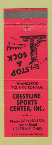 Matchbook Cover - Crestline Sports Center OH golfing RED
