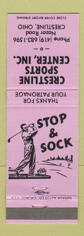 Matchbook Cover - Crestline Sports Center OH golfing PINK