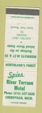 Matchbook Cover - Spies River Terrace Motel Cheboygan MI WEAR