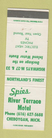 Matchbook Cover - Spies River Terrace Motel Cheboygan MI WEAR
