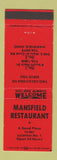 Matchbook Cover - Mansfield Restaurant OH