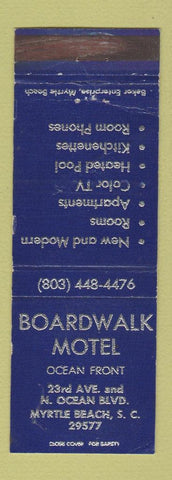 Matchbook Cover - Boardwalk Motel Myrtle Beach SC WEAR