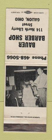 Matchbook Cover - Bauer Barber Shop Galion OH WEAR #2