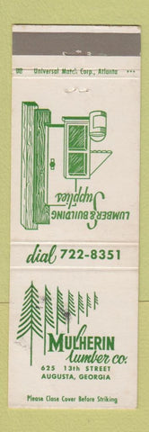 Matchbook Cover - Mulherin Lumber Augusta GA
