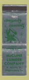 Matchbook Cover - McCune Lumber Shippensburg PA Christmas WEAR