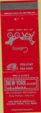 Matchbook Cover - New York West Deli Walnut Creek CA