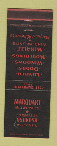 Matchbook Cover - Marquart Millwork Oshkosh WI lumber