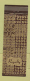 Matchbook Cover - Royalty Restaurant Lounge Chicago IL